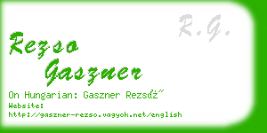 rezso gaszner business card